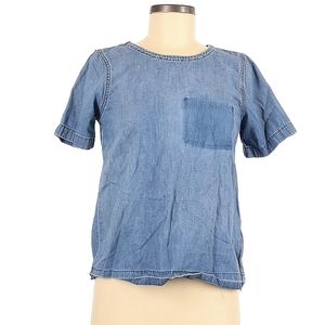Madewell Denim Drop Hem Tee - Edna Wash - XS